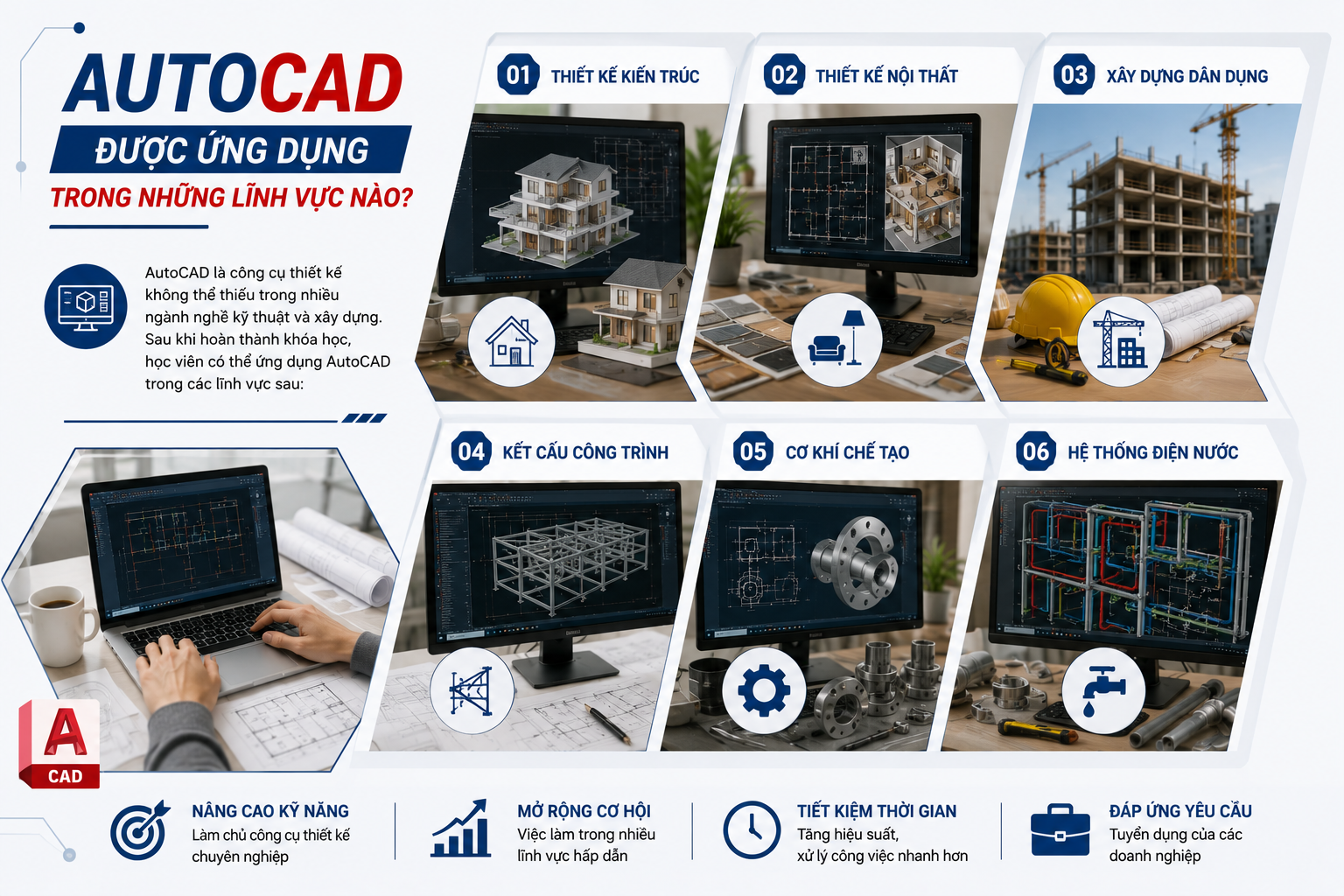 AutoCAD được ứng dụng trong những lĩnh vực nào