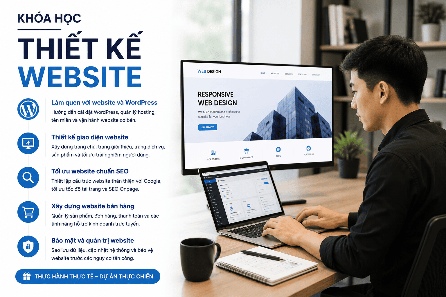 Nội dung khóa học thiết kế website