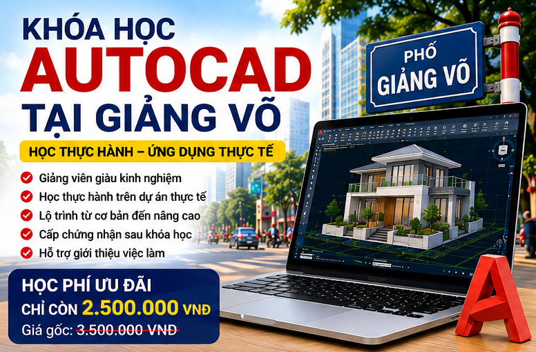 khóa học Autocad tại Giảng Võ