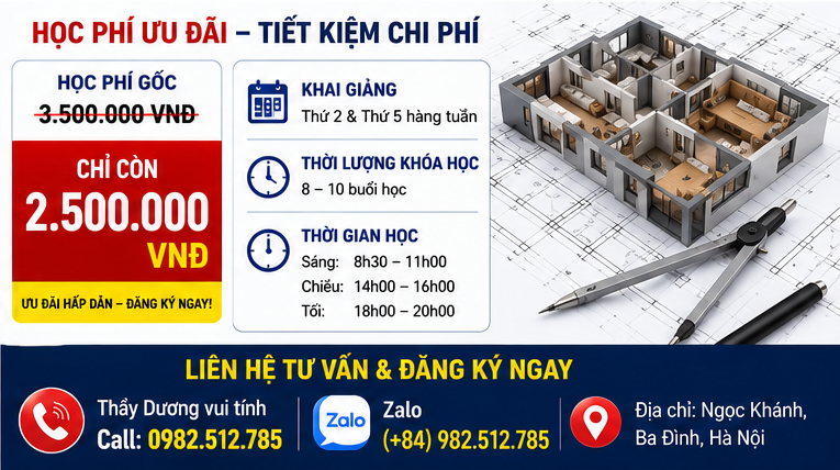 khóa học Autocad tại Ngọc Khánh