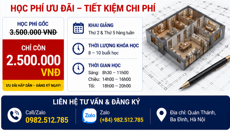 khóa học Autocad tại Quán Thánh