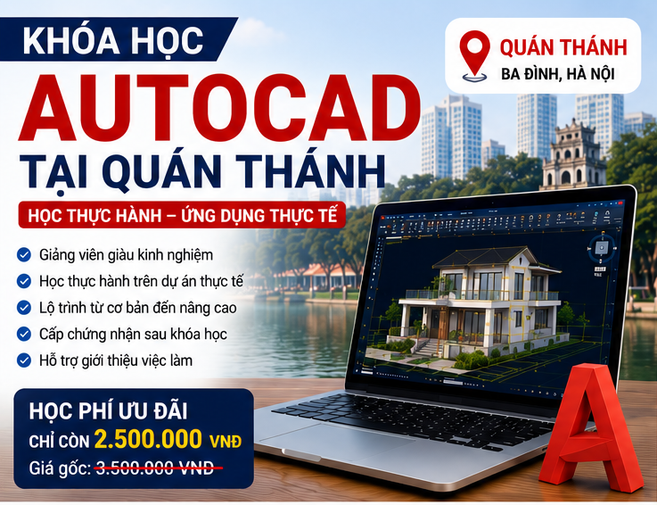 khóa học Autocad tại Quán Thánh