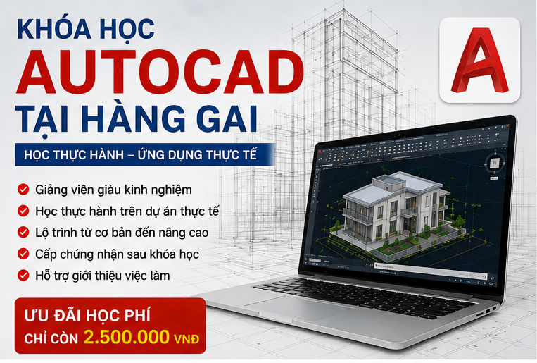 Khóa học Autocad tại Hàng Gai
