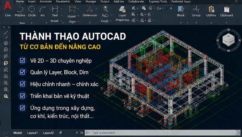 khóa học Autocad tại Tràng Tiền