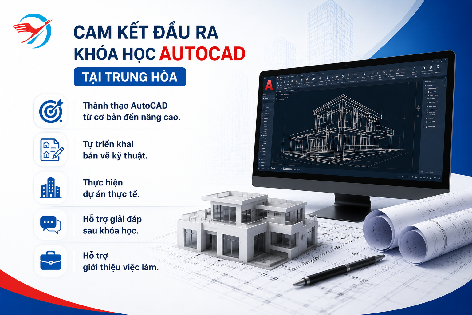 Khóa Học Autocad Tại Trung Hòa Chất Lượng, Cam Kết Thành Thạo