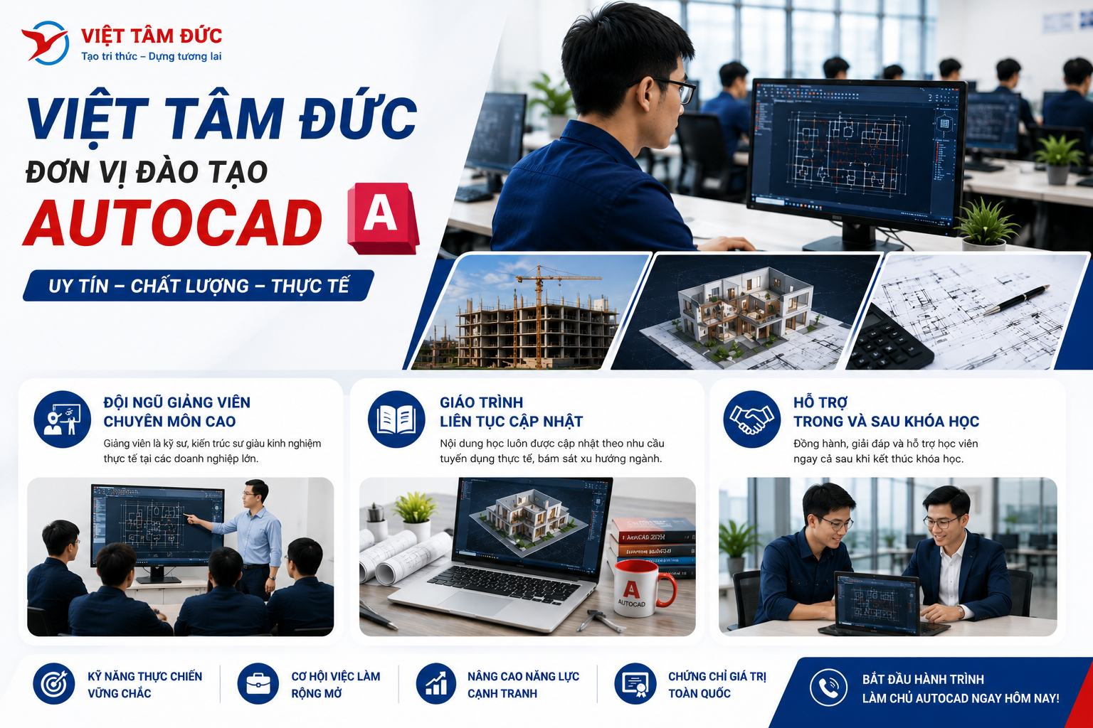 Việt Tâm Đức – Đơn Vị Đào Tạo AutoCAD Uy Tín